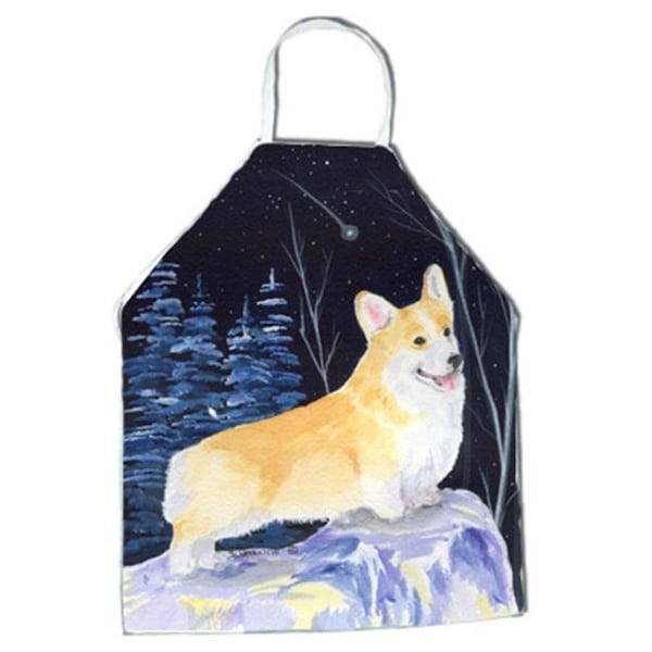Carolines Treasures Carolines Treasures SS8353APRON Starry Night Corgi Apron - 27 x 31 in. SS8353APRON - main